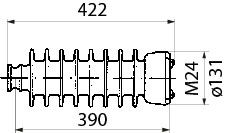 Stützisol. mit Kopfarm. 15/50kV L=390mm Art.Nr.56205.1202