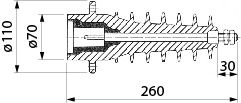 Elastimold Übergangsstützer Serie 200 Typ PITO-E, 250A 20kV Art. Nr. 724PITO-E