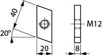 Spannplatte M12 