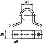Kabelbride gebogen rostfrei Ø 41mm 
