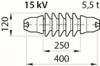 Langstab-Isolator LP 60/5/390 NF - 2244.7.Br.A