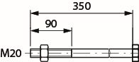 Strebenschraube M20 x 350mm mit Mutter /ohne Platten Best.Nr. 5700-2