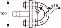 Abspanner m. T-Stück 16mm Hochspannung