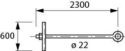 Ankerstange mit Kreuz gross 