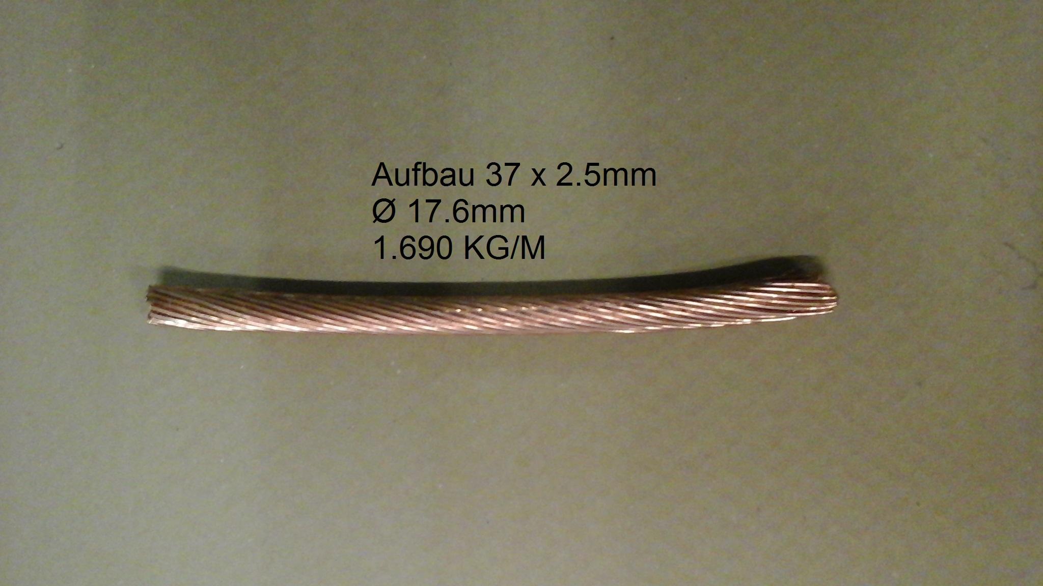 Kupferseil blank 185mm² 