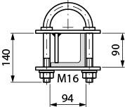 Abspannbügel für L-Eisen 90/90 