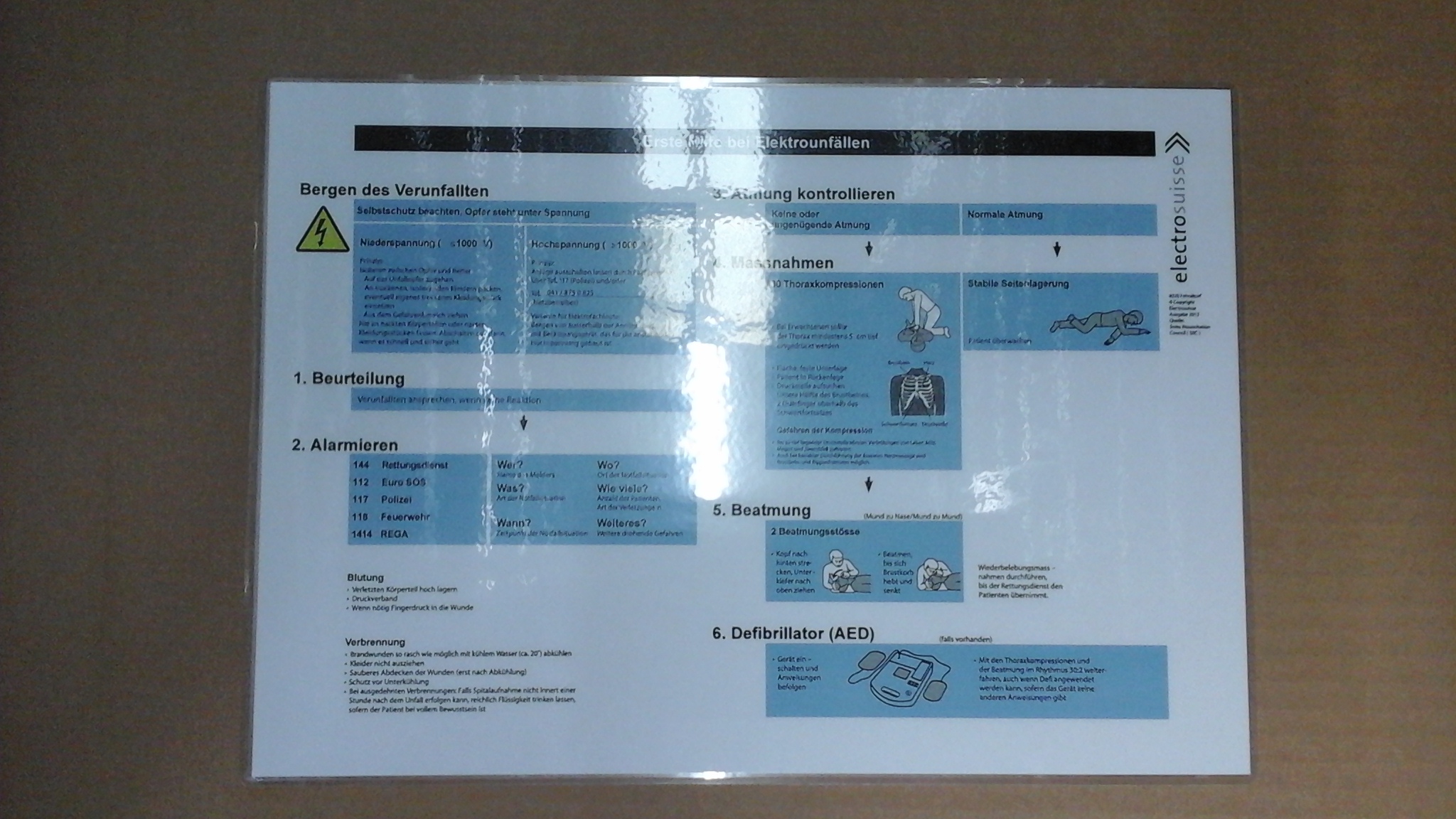 Erste Hilfe Infoblatt 